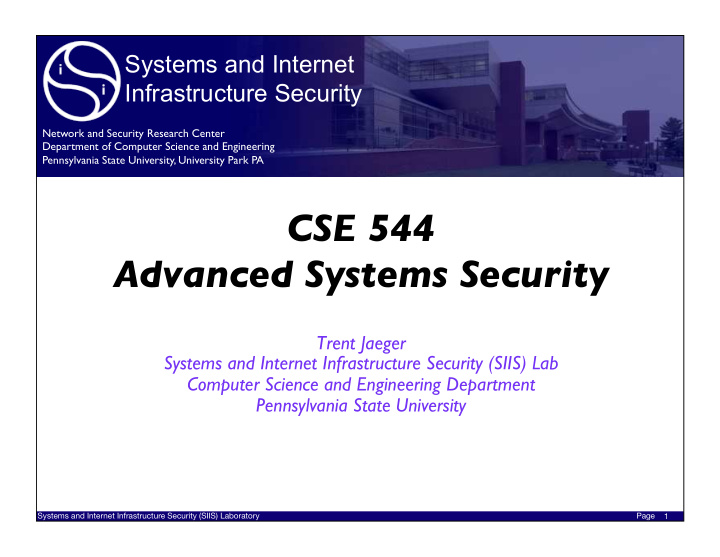 cse 544 advanced systems security