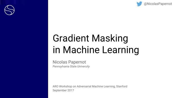 gradient masking in machine learning