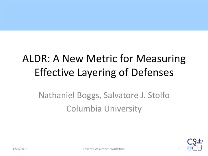 effective layering of defenses