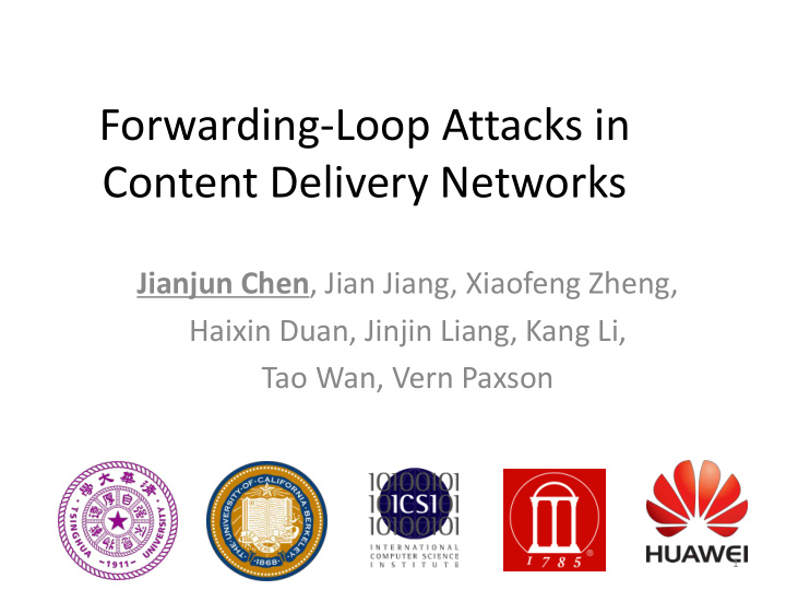 forwarding loop attacks in content delivery networks