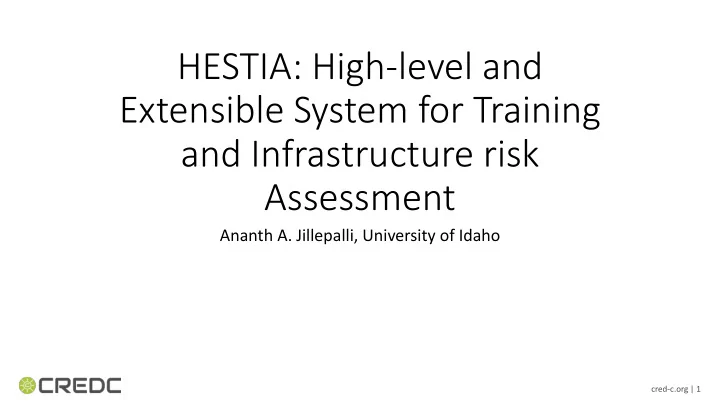 hestia high level and extensible system for training and