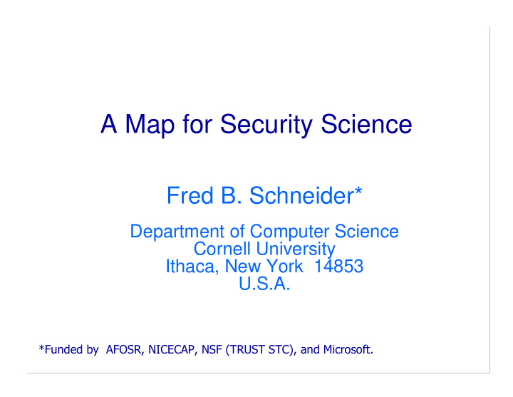 a map for security science