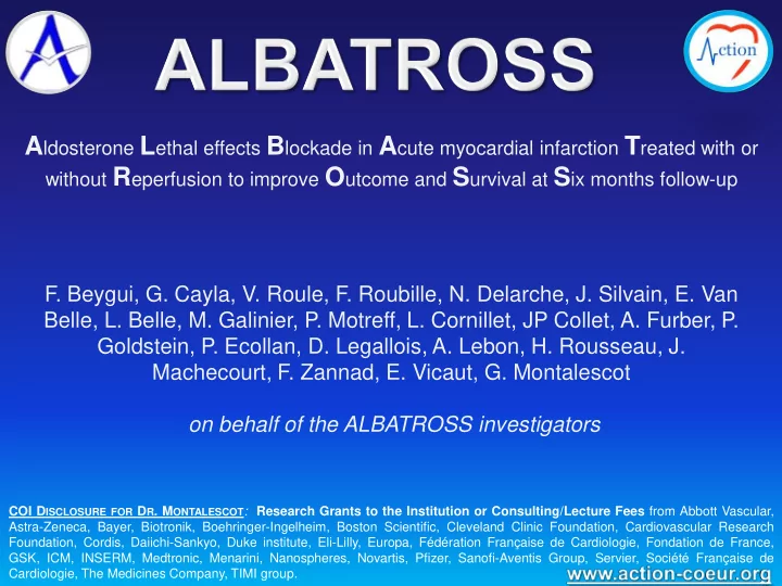 aldosterone levels and death in ami
