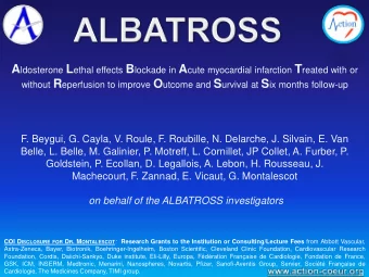 Aldosterone levels and death in AMI  Death according to quartiles  Death according to tertiles  of