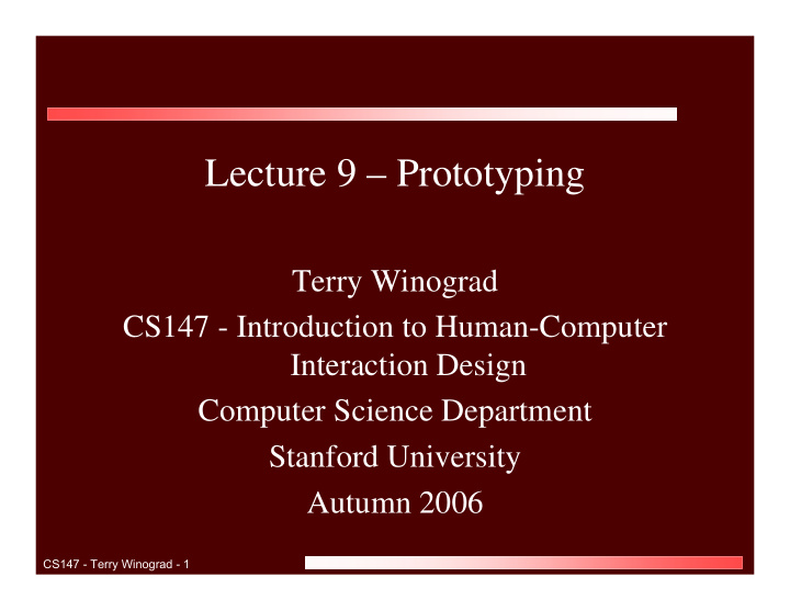 lecture 9 prototyping