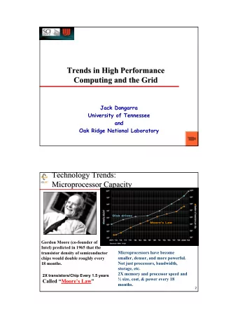 Trends in High Performance  Trends in High Performance  Computing and the Grid  Computing and the