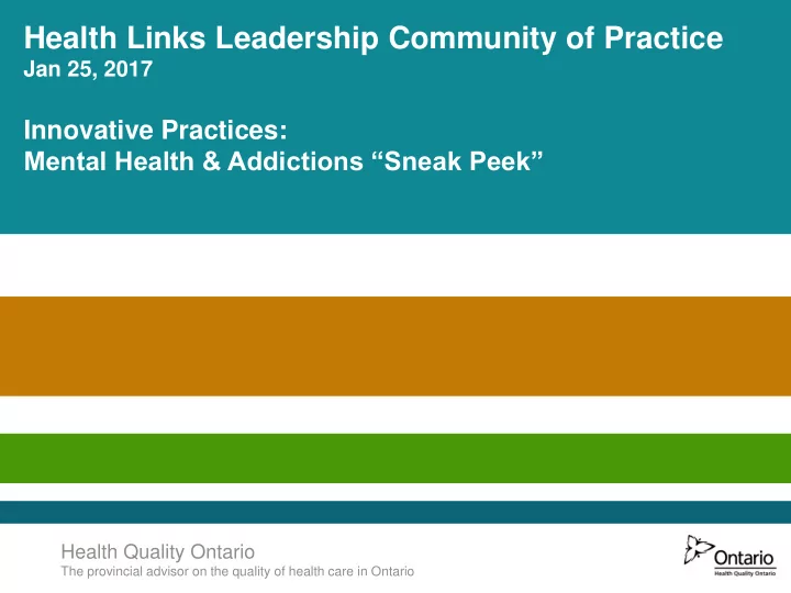 health links leadership community of practice