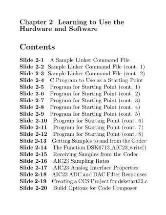 Contents  Slide 2-1  A Sample Linker Command File Slide 2-2 Sample Linker Command File (cont. 1)