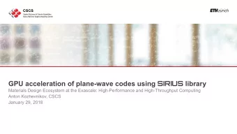 GPU acceleration of plane-wave codes using SIRIUS library  Materials Design Ecosystem at the