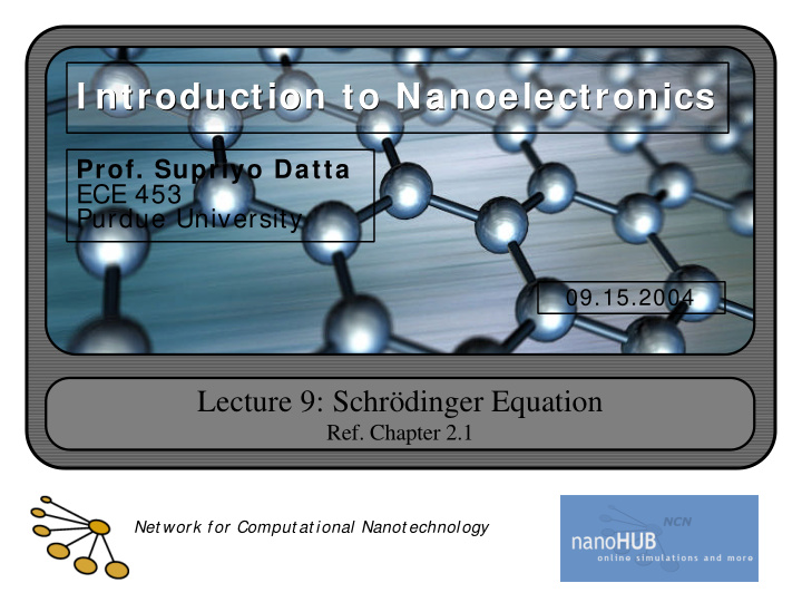 i ntroduction to nanoelectronics nanoelectronics i