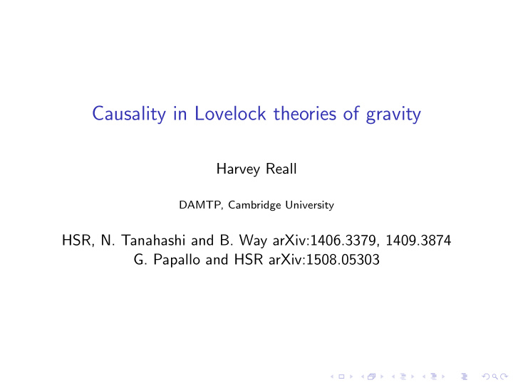 causality in lovelock theories of gravity