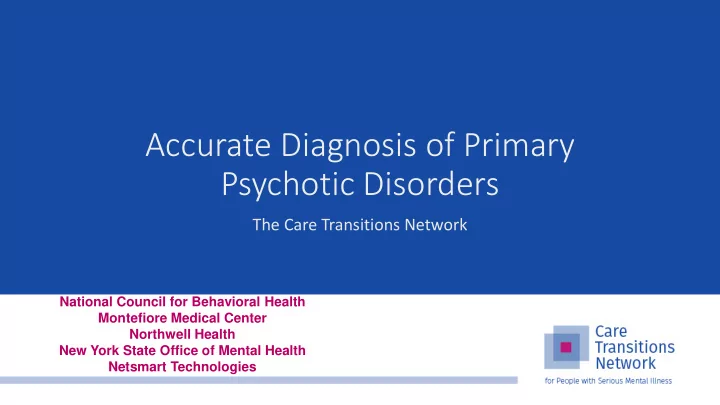 accurate diagnosis of primary