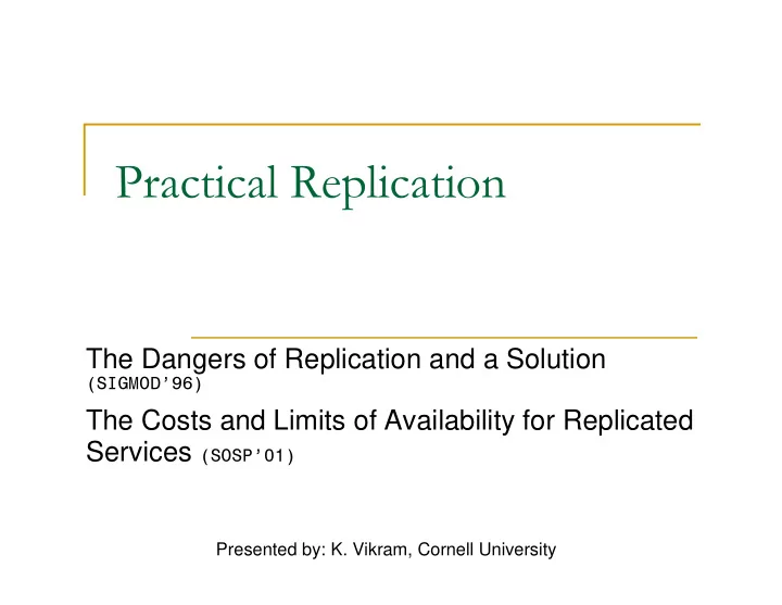 practical replication