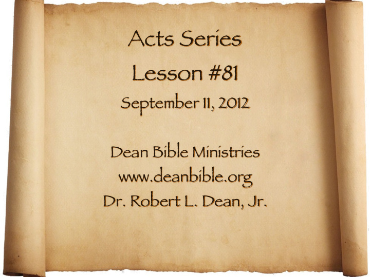 acts series lesson 81