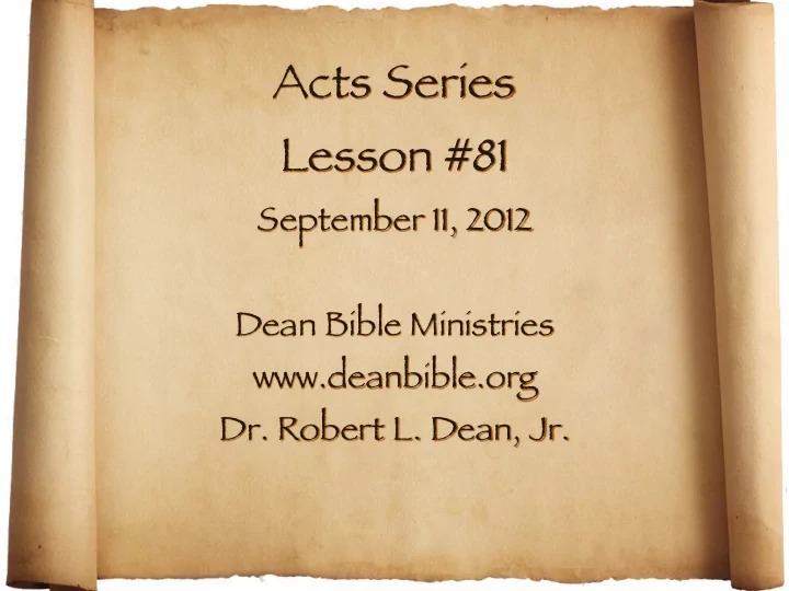 acts series lesson 81