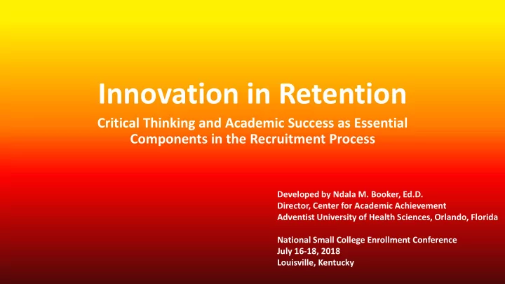 innovation in retention