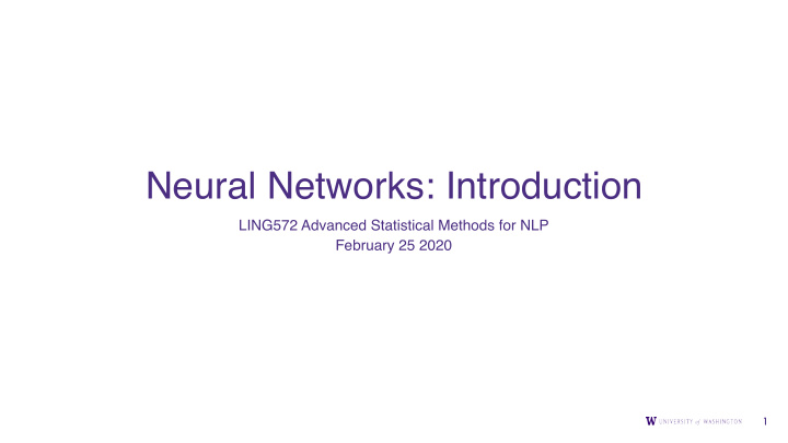 neural networks introduction