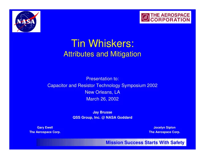 tin whiskers