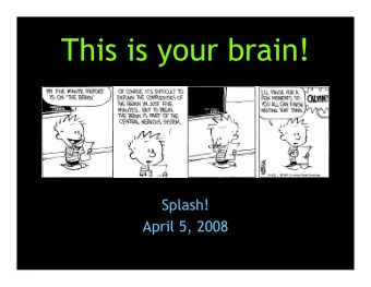 This is your brain!  Splash!  April 5, 2008  What are we doing today?   Who are we?