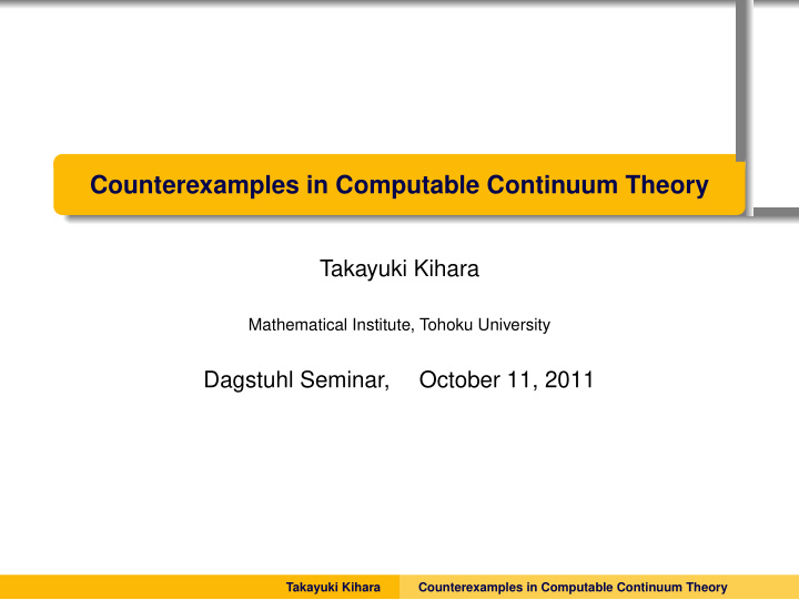 counterexamples in computable continuum theory