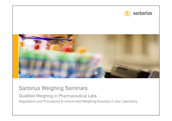 sartorius weighing seminars