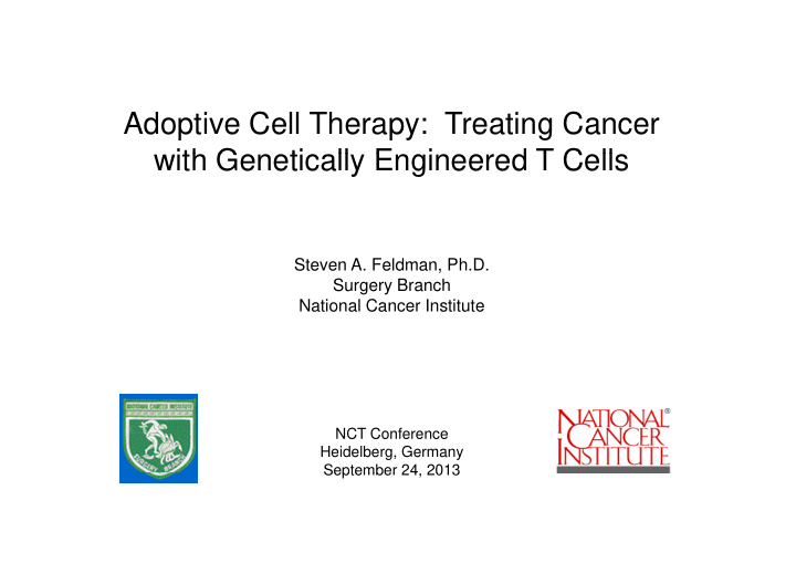 adoptive cell therapy treating cancer with genetically