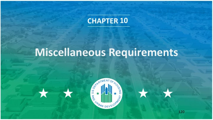 miscellaneous requirements