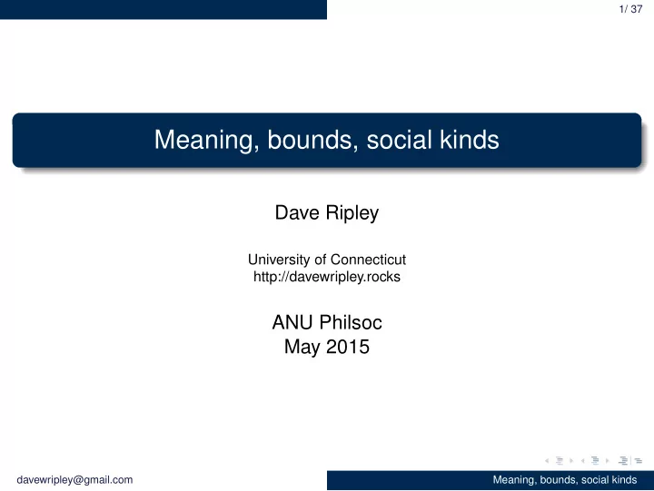 meaning bounds social kinds