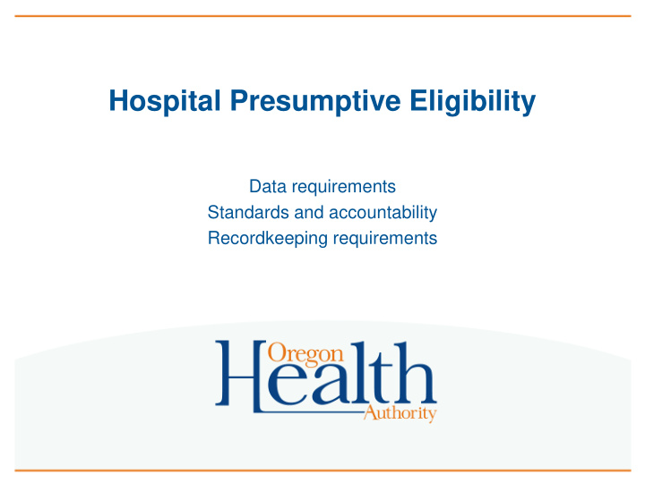 hospital presumptive eligibility