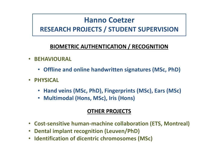 hanno coetzer