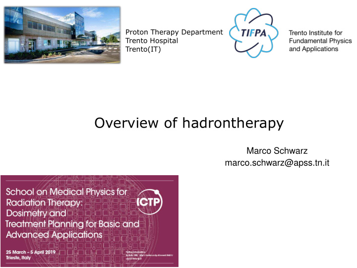 overview of hadrontherapy