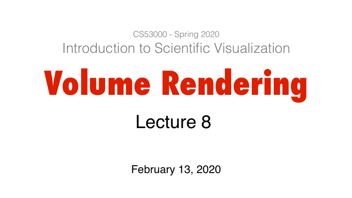 volume rendering