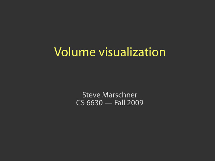 volume visualization