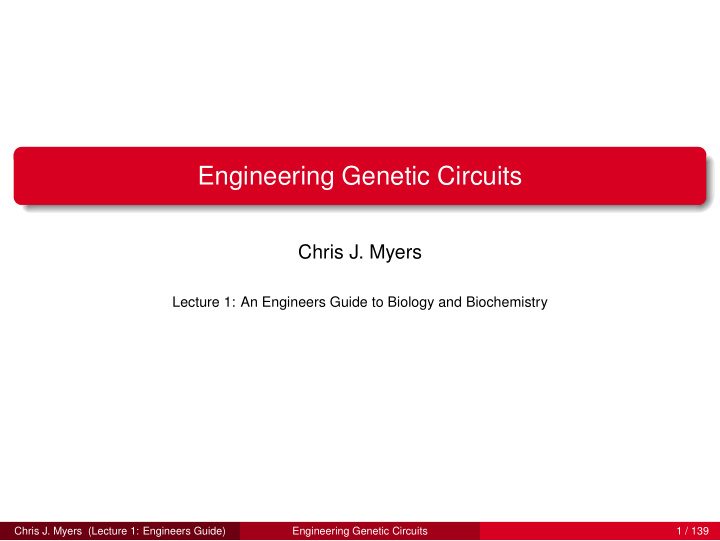 engineering genetic circuits