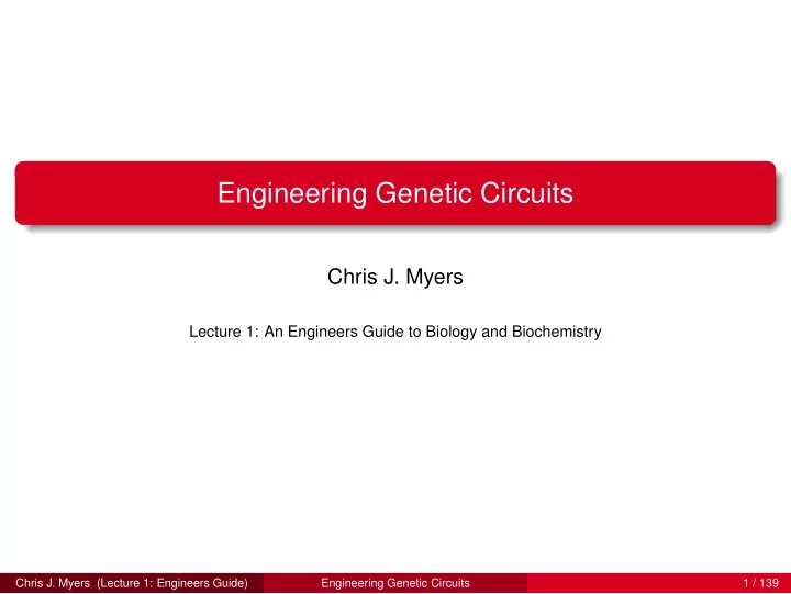engineering genetic circuits
