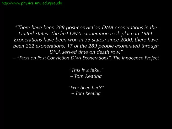 there have been 289 post conviction dna exonerations in