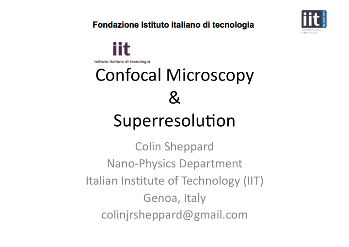 confocal microscopy superresolu3on