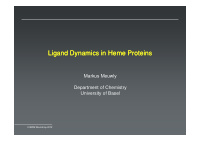 ligand dynamics in heme proteins ligand dynamics in heme