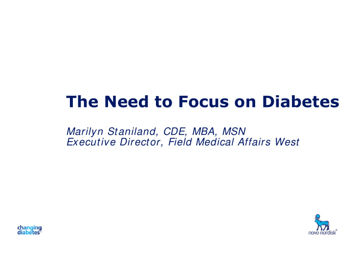 the need to focus on diabetes