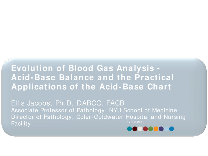 evolution of blood gas analysis acid base balance and the
