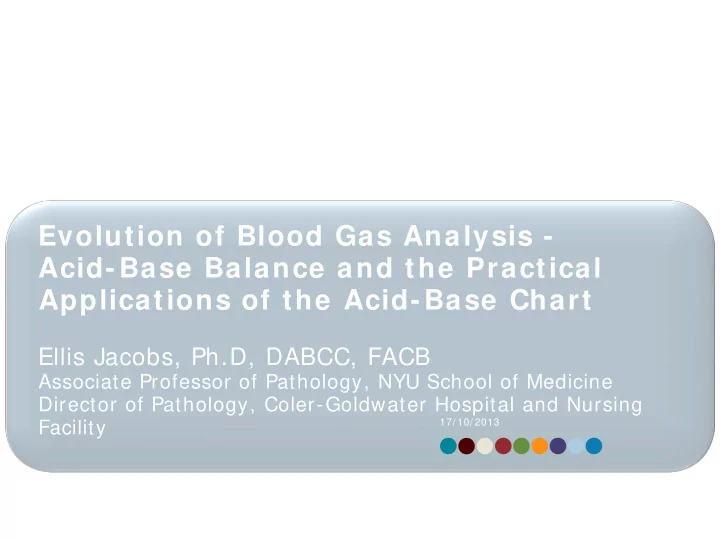 evolution of blood gas analysis acid base balance and the