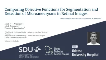 Comparing Objective Functions for Segmentation and  Detection of Microaneurysms in Retinal Images