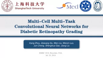 Con  onvo  volution  onal Ne  Neura  ral Ne  Network  orks for  or  Di  Diabe  betic Re  Retinop