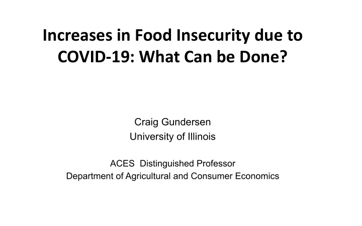 increases in food insecurity due to covid 19 what can be