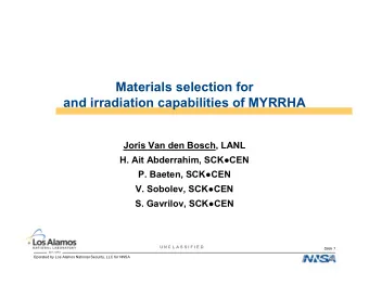 Materialsselectionfor  andirradiationcapabilitiesofMYRRHA