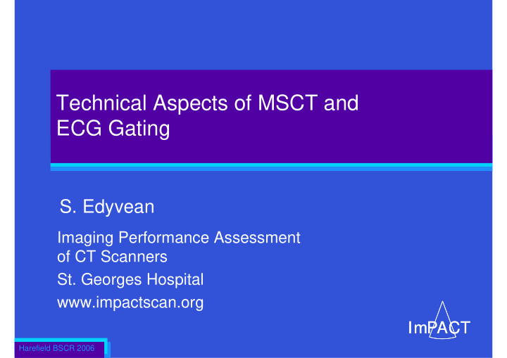 technical aspects of msct and ecg gating