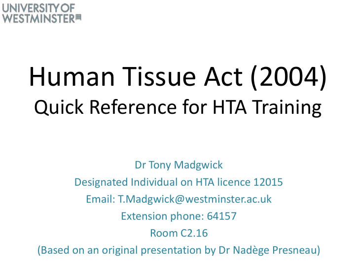 human tissue act 2004