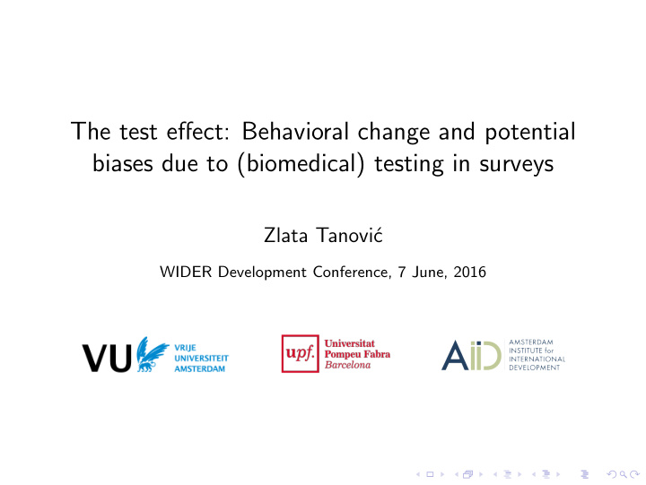 the test effect behavioral change and potential biases