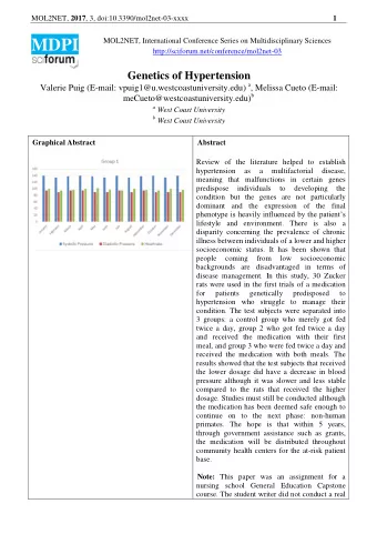 MOL2NET, 2017 , 3, doi:10.3390/mol2net-03-xxxx  2  study;  she rather simulated a study to