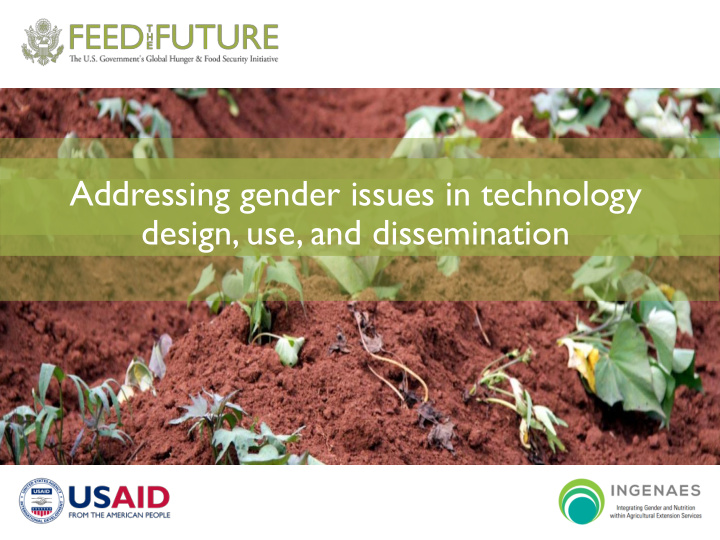 addressing gender issues in technology design use and